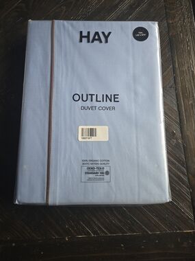 HAY Outline Light Blue Duvet Cover - Organic Cotton